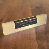Elegant Stilvoll Gold Namensplakette (Seite)