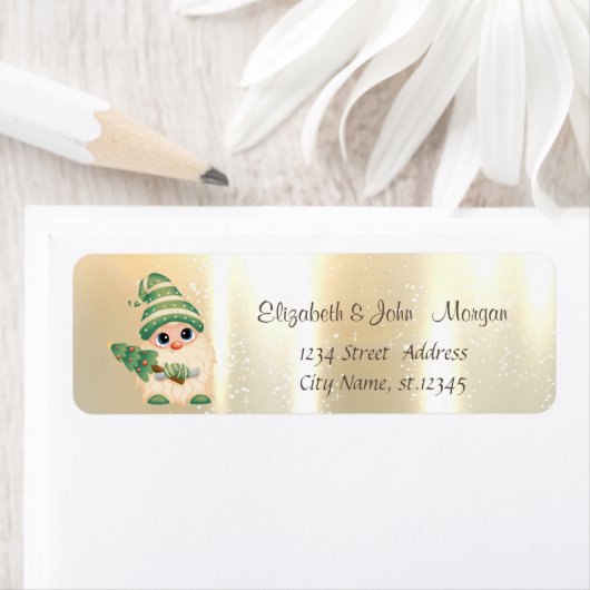 Elegant, stilvoll Gold Nordic Gnome, Pine Tree (Insitu)