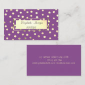 Elegant Stilvoll,Gold Rahmen,Confetti Visitenkarte (Vorne/Hinten)