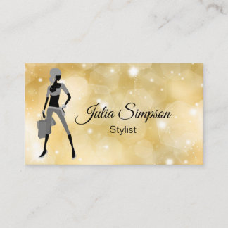 Elegant, stilvoll, Gold, Shiny, Girl, Stylist Visitenkarte