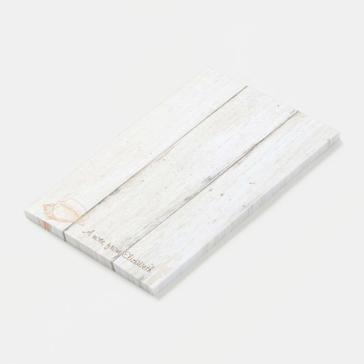 Elegant stilvoll ,Holztextur,Seashell Post-it Klebezettel (angewinkelt)