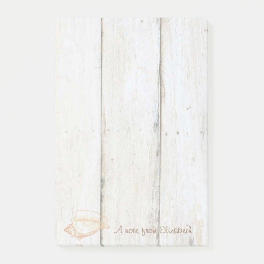 Elegant stilvoll ,Holztextur,Seashell Post-it Klebezettel (Vorderseite)