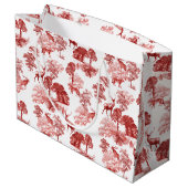 Elegant Stilvoll Landtoile Deer Fox in Woodland Große Geschenktüte (Rückseite Schrägansicht)