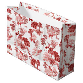 Elegant Stilvoll Landtoile Deer Fox in Woodland Große Geschenktüte