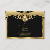 Elegant Stilvoll Mode Beige Gold Gems Black Visitenkarte (Rückseite)