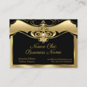 Elegant Stilvoll Mode Beige Gold Gems Black Visitenkarte (Vorderseite)