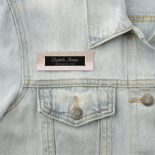 Elegant stilvoll modern, Frame, Glitzer Ombre Namensschild (Beispiel)