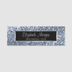 Elegant Stilvoll modern, Frame, Slver Glitzer Boke Namensschild