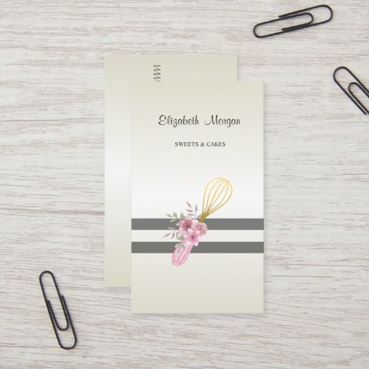 Elegant stilvoll modern,gestreift,Handgebäck Visitenkarte (Vorderseite/Rückseite Beispiel)