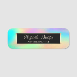 Elegant Stilvoll modern, Rahmen, Rainbow Holograph Namensschild
