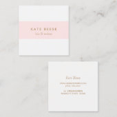 Elegant Stilvoll modern und hell rosa gestreift Quadratische Visitenkarte (Vorne/Hinten)