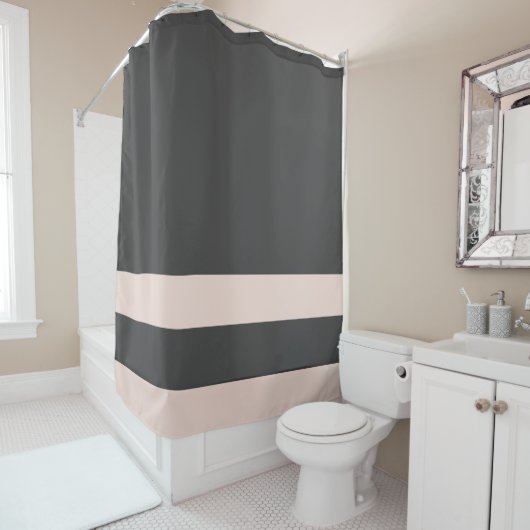 Elegant Stilvoll Moderne dunkle Holzkohle Grau und Duschvorhang (Beispiel)