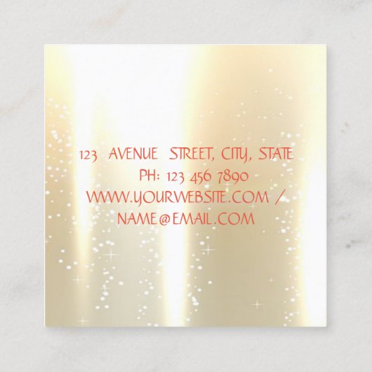 Elegant Stilvoll Moderne Shinny, Gold, Imitate Las Quadratische Visitenkarte (Rückseite)