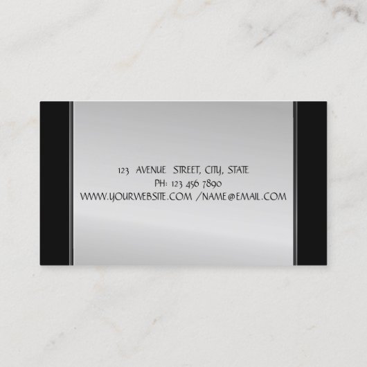 Elegant Stilvoll Modernes Silver Confetti Visitenkarte (Rückseite)