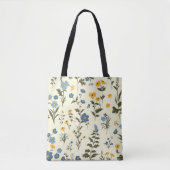 Elegant Stilvoll Niedlich Blauer Botanischer Garte Tasche (Vorderseite)