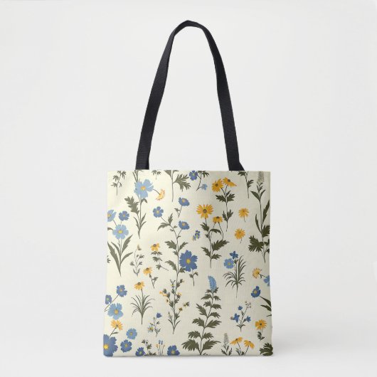 Elegant Stilvoll Niedlich Blauer Botanischer Garte Tasche (Vorderseite)