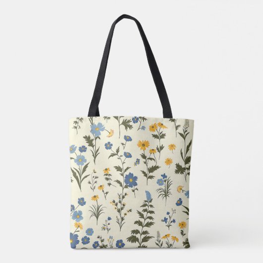 Elegant Stilvoll Niedlich Blauer Botanischer Garte Tasche (Rückseite)