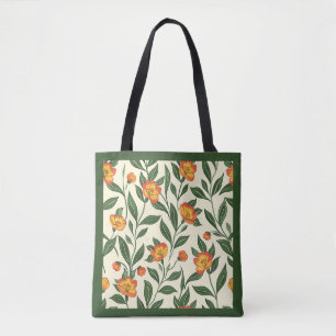 Elegant Stilvoll Niedlich Orange Botanical Floral Tasche