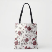 Elegant Stilvoll Niedliches Burgund Botanisches Fl Tasche (Vorderseite)