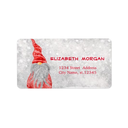 Elegant, stilvoll Nordic Gnome Bokeh Adressaufkleber (Vorne)