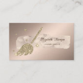 Elegant Stilvoll Paint Stroke Glitzer Broom Visitenkarte (Vorderseite)