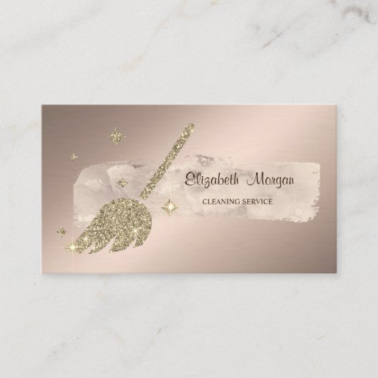 Elegant Stilvoll Paint Stroke Glitzer Broom Visitenkarte (Vorderseite)