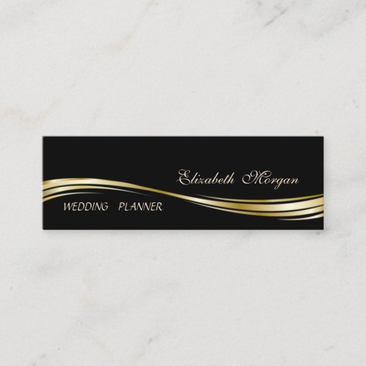 Elegant stilvoll, professionell, schwarz, einfach mini visitenkarte (Vorderseite)