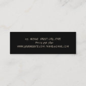 Elegant stilvoll, professionell, schwarz, einfach mini visitenkarte (Rückseite)