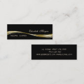 Elegant stilvoll, professionell, schwarz, einfach mini visitenkarte (Vorne/Hinten)