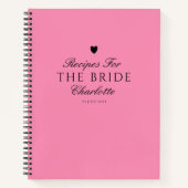 Elegant Stilvoll rosa Brautparty Geschenk Rezept Notizblock (Vorderseite)