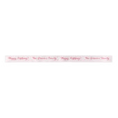 Elegant Stilvoll Rosa Name Happy Birthday Geschenk Satinband (Vorderseite)