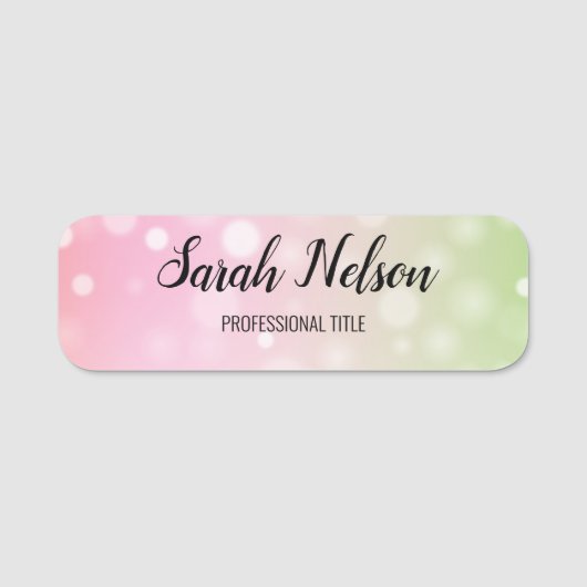 Elegant Stilvoll rosa Name Tag Namensschild (Vorderseite)