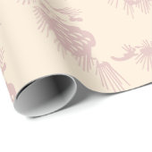 Elegant Stilvoll Rosa Pinienkegel auf Beige Geschenkpapier (Rolleneckpunkt)