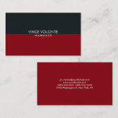 Elegant Stilvoll Rot Grau Beruflich Visitenkarte (Vorne/Hinten)