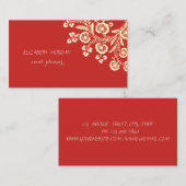 Elegant Stilvoll, Rot, Spitze Visitenkarte (Vorne/Hinten)