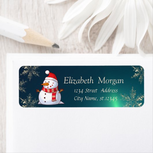 Elegant, stilvoll, Schneemann, Schneeflocken, grün (Insitu)