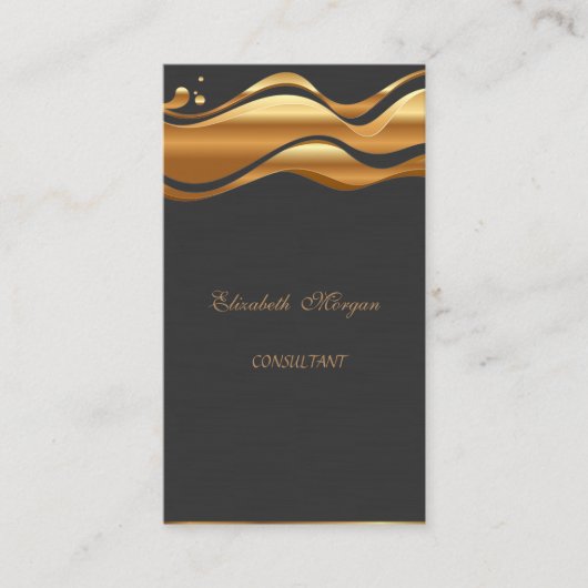 Elegant Stilvoll Schwarz-Gold Visitenkarte (Vorderseite)