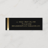 Elegant Stilvoll schwarz-goldgestreift Mini Visitenkarte (Rückseite)