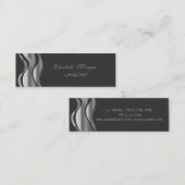 Elegant Stilvoll schwarz-silber Mini Visitenkarte (Vorne/Hinten)