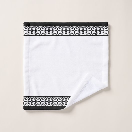 Elegant Stilvoll Schwarz & Weiß Badhandtuch Set (Waschlappen)