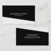 Elegant Stilvoll Schwarz-weiß Beruflich Visitenkarte (Vorne/Hinten)