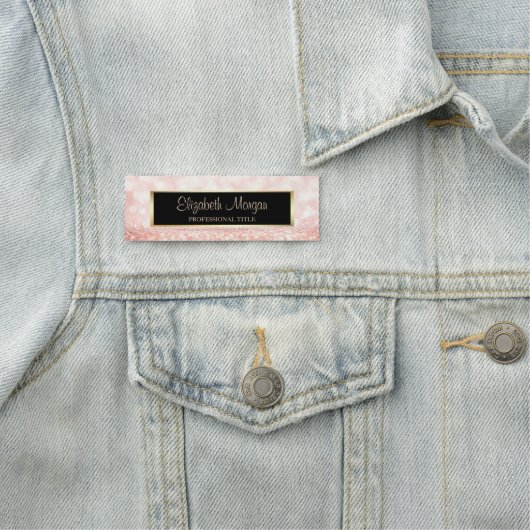 Elegant Stilvoll Trendy Glitzer Bokeh, Frame Namensschild (Beispiel)