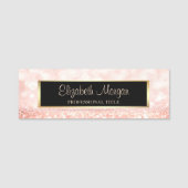 Elegant Stilvoll Trendy Glitzer Bokeh, Frame Namensschild (Vorderseite)