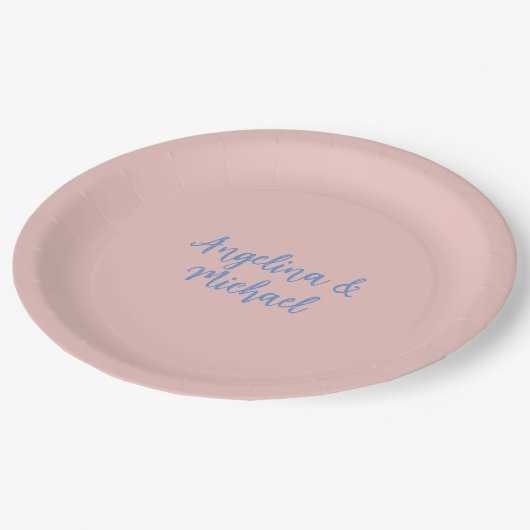 Elegant Stilvoll Trendy Unique Names Calligraphy Pappteller (Schrägansicht)