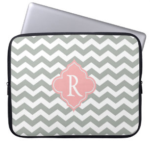 Elegant, stilvoll und klassisch grau Chevron Laptopschutzhülle