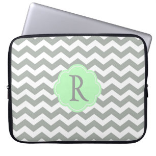 Elegant, stilvoll und klassisch grau Zickzack Laptopschutzhülle