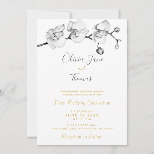 Elegant stilvoll und modern, einfach, floral Botan Einladung (Vorderseite)