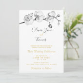 Elegant stilvoll und modern, einfach, floral Botan Einladung (Stehend Vorderseite)