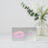 Elegant stilvoll und professionell - Glittery Lip Visitenkarte (Stehend Vorderseite)