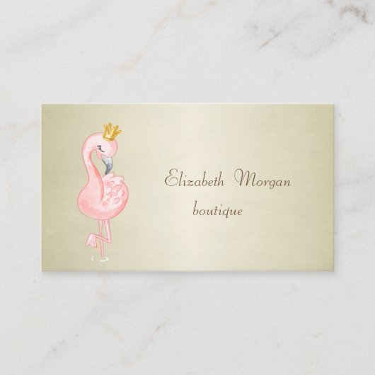 Elegant stilvoll und professionell rosa Flamingo C Visitenkarte (Vorderseite)
